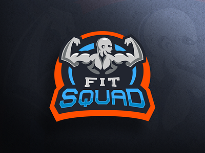 Fit Squad - Mascot Logo Design esports fit fitness gaming health logo man mascot muscle sports squad