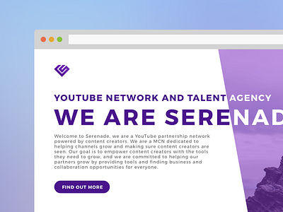 Serenade Landing Page about agency concept creative developer home ui ux website work