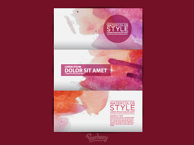 Watercolor business brochure adobe brochure business cloud free ink splat vector watercolor