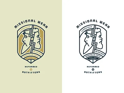 Missional Wear (Badge) III badge bolt calvin face icon illustration logo print spurgeon vector vintage wear