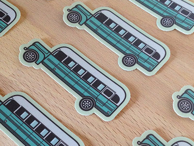 Magic Bus flat sticker stickermule vector