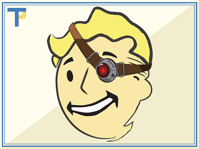 Bionic Vaultboy bionic boy color cyborg fallout graphic design illustration illustrator tech vault