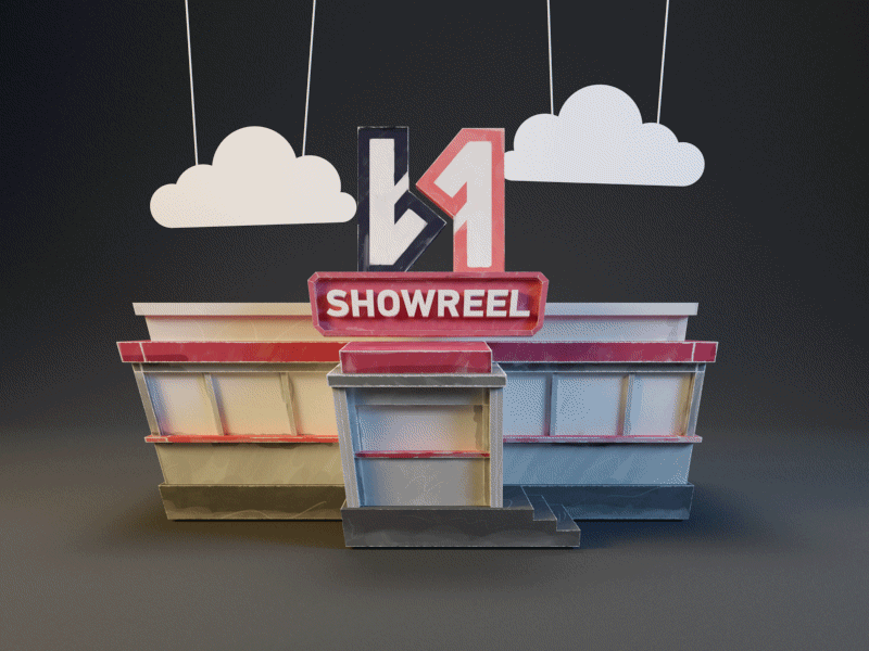 1N logo animation 3d animation building c4d cafe dinner gif logo