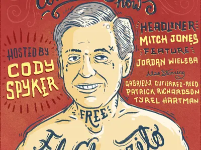 Mr. Rogers in the Hood. comedy drawing drawn hand illustration lettering mr poster rogers typography