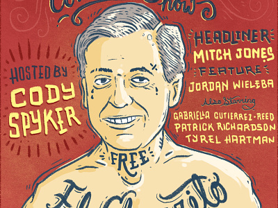 Mr. Rogers in the Hood. comedy drawing drawn hand illustration lettering mr poster rogers typography