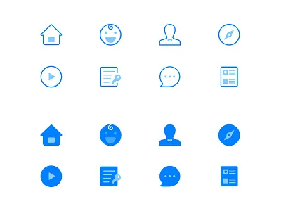 Day055 | Icon Set baby blue clean dailyui edit find home icon list message people