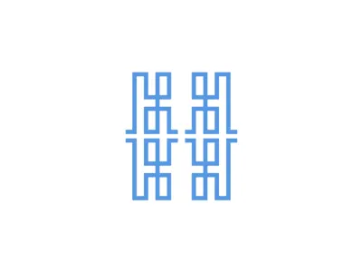 H monogram / letter mark logo design symbol abstract double h hh icon symbol labyrinth letter mark line art work logo logo design monogram paths