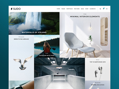 Sudo Blog/News Layout blog flat grid isotope magazine masonry template theme website wordpress