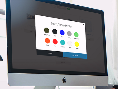 Thread color selection - Popup options popup ui user interface