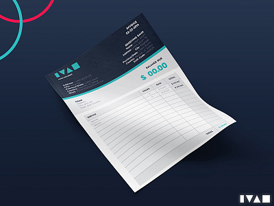 Invoice design a4 document graphic invoice paper payment visual