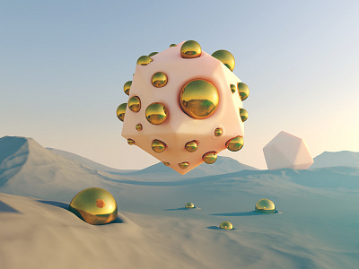 Virus 3d c4d cinema4d model space stone virus vision