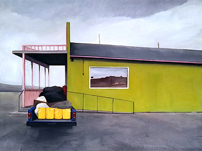 On the Road, Amargosa Valley art nevada oil on the road paint truck