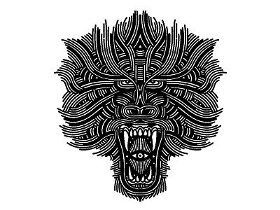 mandrill baboon - (for) print animal baboon beast design graphic illustration linework mandrill monkey print screen printing