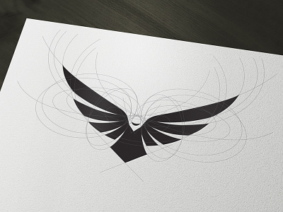 Eagle animal bird branding eagle elegant freedom geometry grid identity logo masculine wings