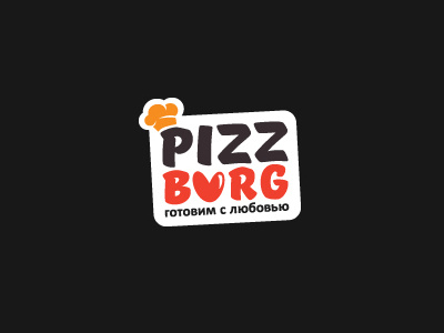 Pizzburg branding burger cook food logo love pizza