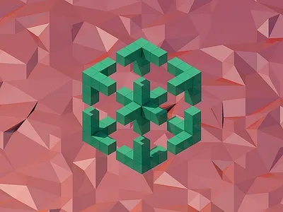 This hurts my eyes dribbble dribbble shot geometry impossible geometry isometric low poly