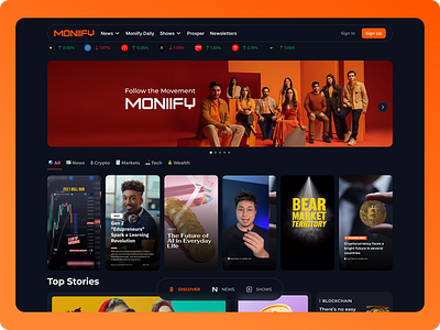 Moniify - Discover home landing page product design ui uiux uxui