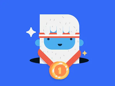 Yeti Champ award blue cartoon champ character prize yeti