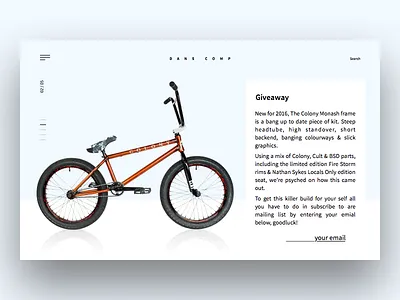 Daily UI #097 - Giveaway 097 bmx dailyui giveaway ui ui design