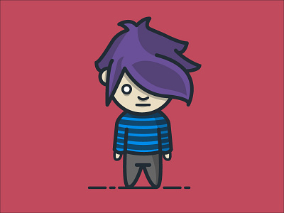 A Boy a boy adobe blue ion illustration illustrator purple