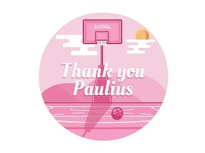 A thank you ball basketball debut dribbble flat hoop purple rim