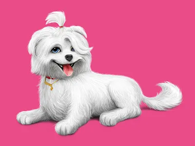 Casey the dog barking design dog fur illustration