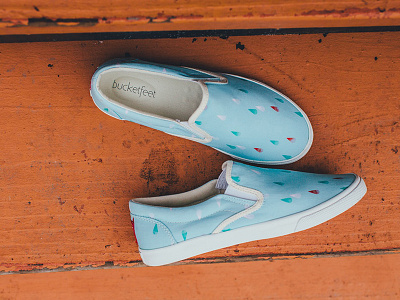 Raindrop Retreat Bucketfeet design digital footwear illustration rain shoes vector