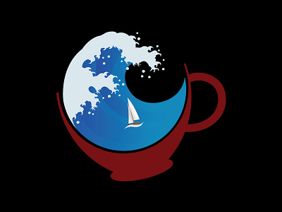 Storm in a Teacup brand cup gaming hokusai identity logo ocean storm storm in a teacup video games wave