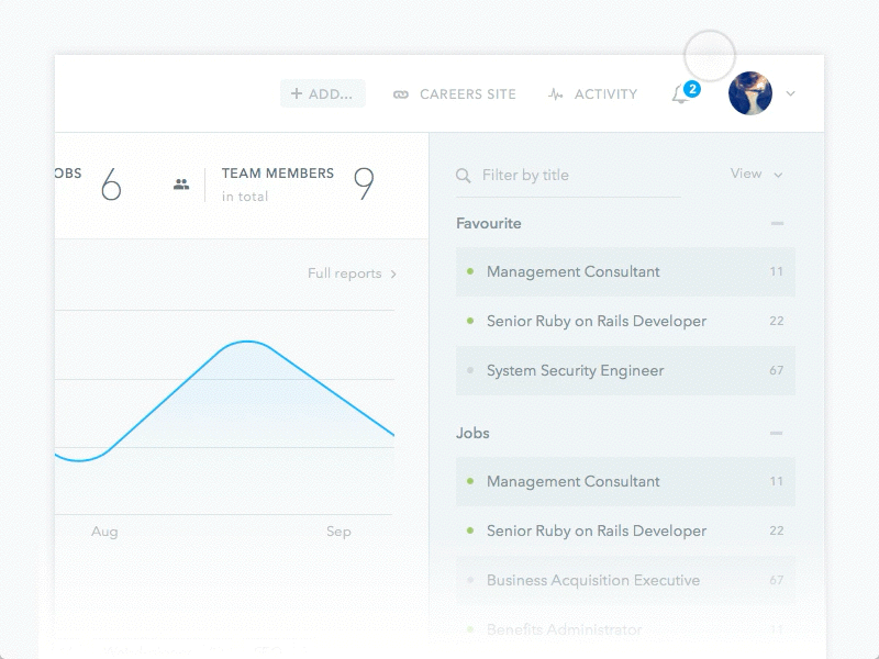 Notifications sidebar activities candidates job jobs mentions notifications recruiting saas sidebar
