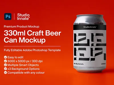 330ml Craft Beer Soda Can Mockup beer beer bottle mockup beer can beer can mockup beer font beer glass mockup beer label beer logo beer mockup craft craft logo craft paper soda soda drink soda pop soda water