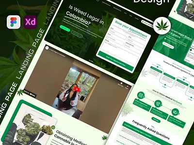 Landing Page Design(Is weed Legal in Colombia) coding figma landing page marijuana landing page medical landing page user experience user interface web web develop website design website development weed landing page wordpress