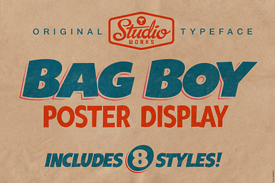 Bag Boy Poster Display Type bag boy poster display type bold bold display hand drawn hand drawn font hand drawn sans hand lettered heavy mid century oblique otf retro retro display retro font slant supermarket vintage vintage font