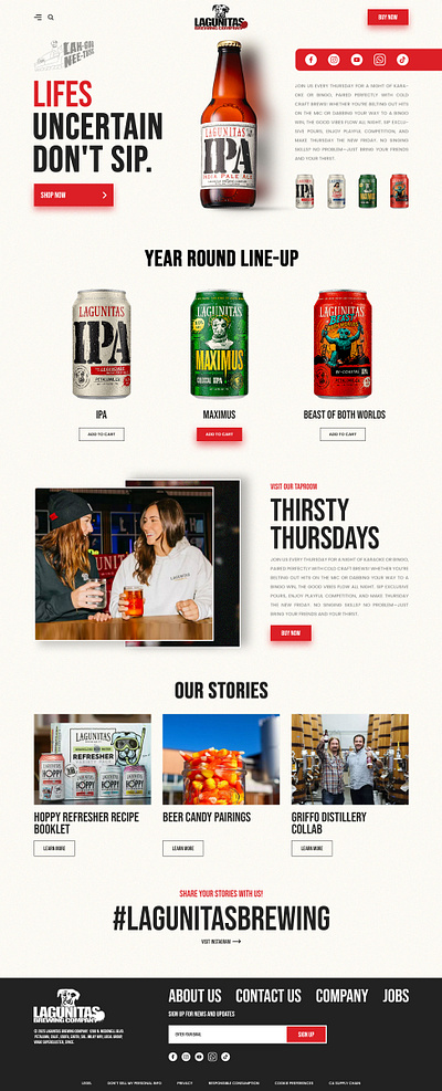 Lagunitas Website Redesign branding css css3 design elementor graphic design html5 illustration javascript logo ui ui design uiux ux design viral web web design website website design wordpress