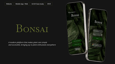 Bonsai - Plant Shop App (Case Study) app branding design graphic design illustration logo typography ui ux vector