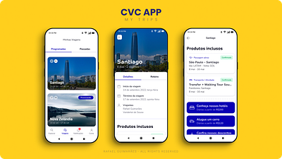 CVC APP - My trips app branding design flat illustration minimal mobile travel trips ui ux