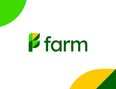 Letter F farm logo brand identity branding f logo farm forest green leaves letter f logo logo design minimal modern nature