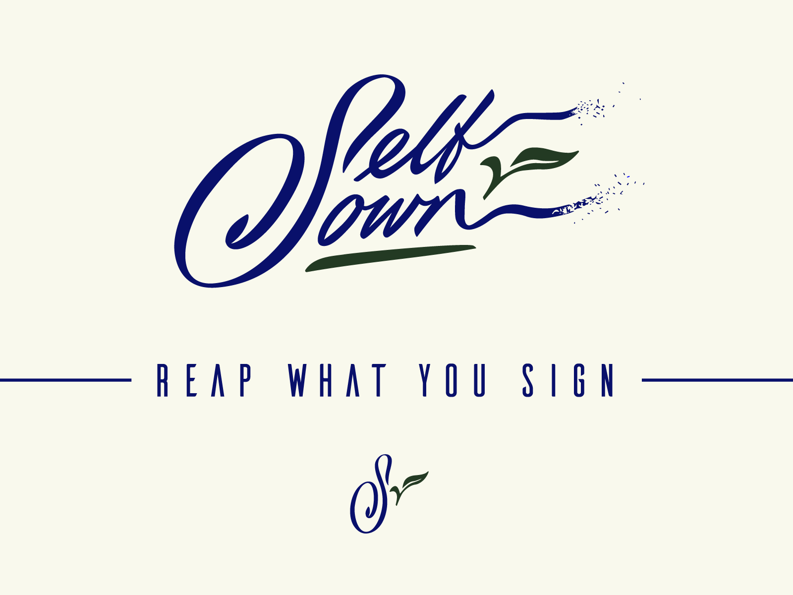 Self Sown logotype authentic branding business calligraphy custom design flow graphic design handlettering identity investment lettering logo nature script seeds signature type unique wormark
