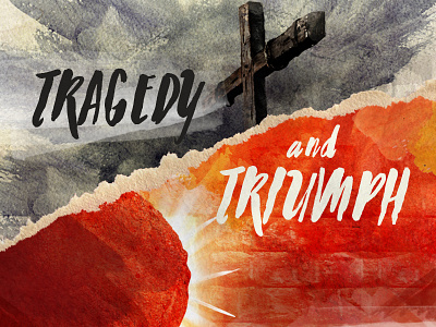 Tragedy and Triumph christian easter paint watercolor