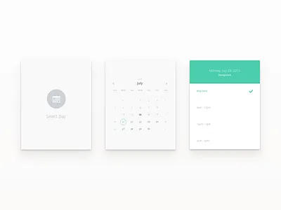 Appointment Scheduling (2 of 2) card date picker design product design scheduling ui