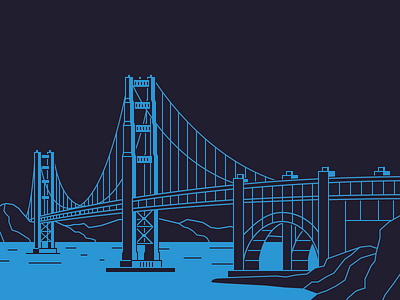 SF Guide Elements 08 bay area golden gate bridge illustration san francisco vector