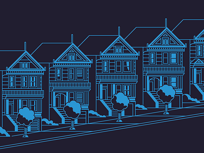 SF Guide Elements 09 home illustration painted ladies san francisco vector