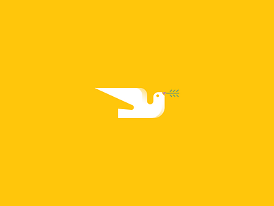 Peace man bird dove gradient peace simple wings yellow