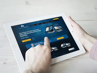 Website Design for US Based POS Company blue company corporate ecommerce online pos store usa website