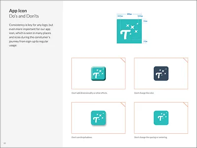 Brand Book: App Icon: Do’s and Don’ts app icon brand book branding guidelines icons identity logo mobile style guide
