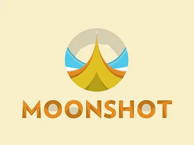 Moonshot design icon illustration moon moonshot rocket takeoff vector