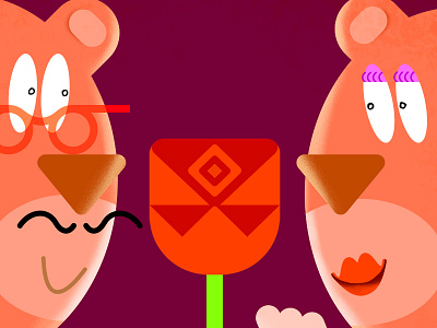 Valentine's Day bears character happiness illustration joy love valentines