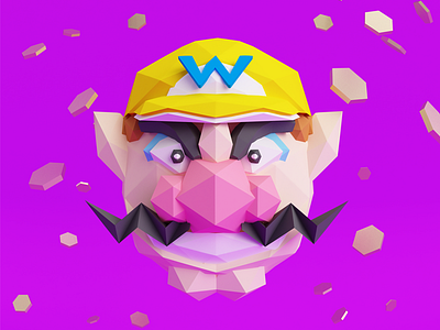 Wario 3d c4d character low poly mario bros model render video game