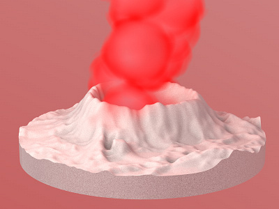 Chamallow volcano 3d c4d volcano