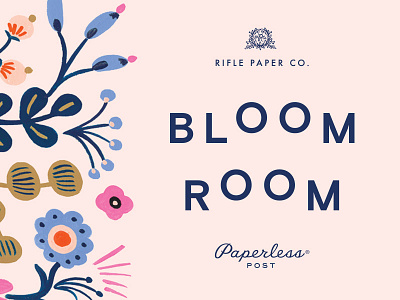 Rifle x Paperless Post pop-up shop flowers logo paperless post pop up rifle shop signage