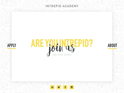 Intrepid Academy about apply launch screen web